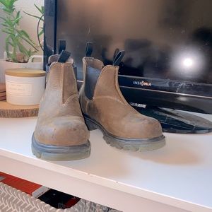 wolverine brown chelsea boot, steel toed